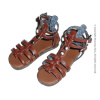 Nouveau Toys 1/6 Shoes Series - 1/6 Scale Feamle Brown Gladiator Leather Strap Sandal Shoes
